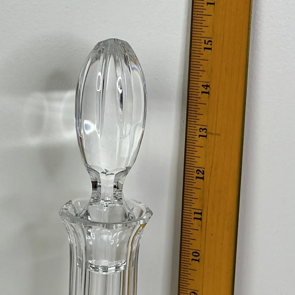 Clear Cut Glass Decanter with Stopper 15 inchesTall